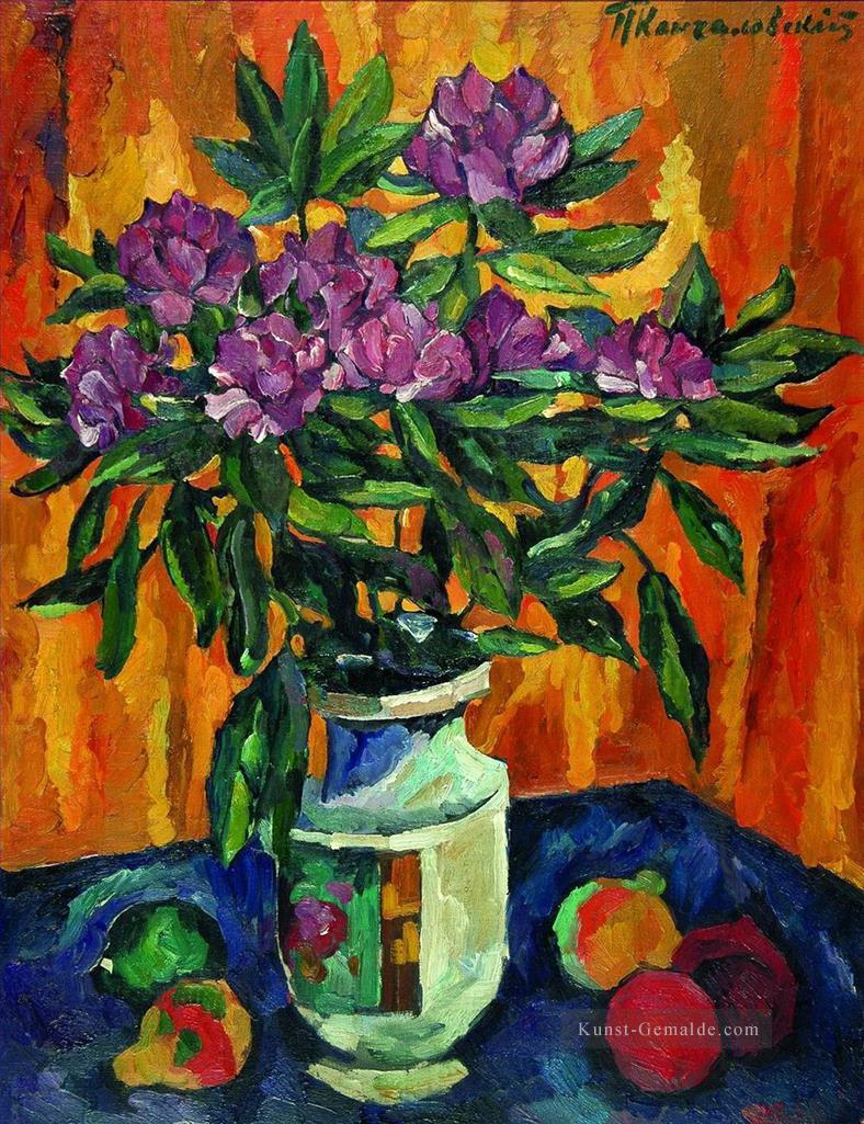 Stillleben mit Pfingstrosen in einer Vase Petr Petrovich Konchalovsky blüht Impressionismus Ölgemälde